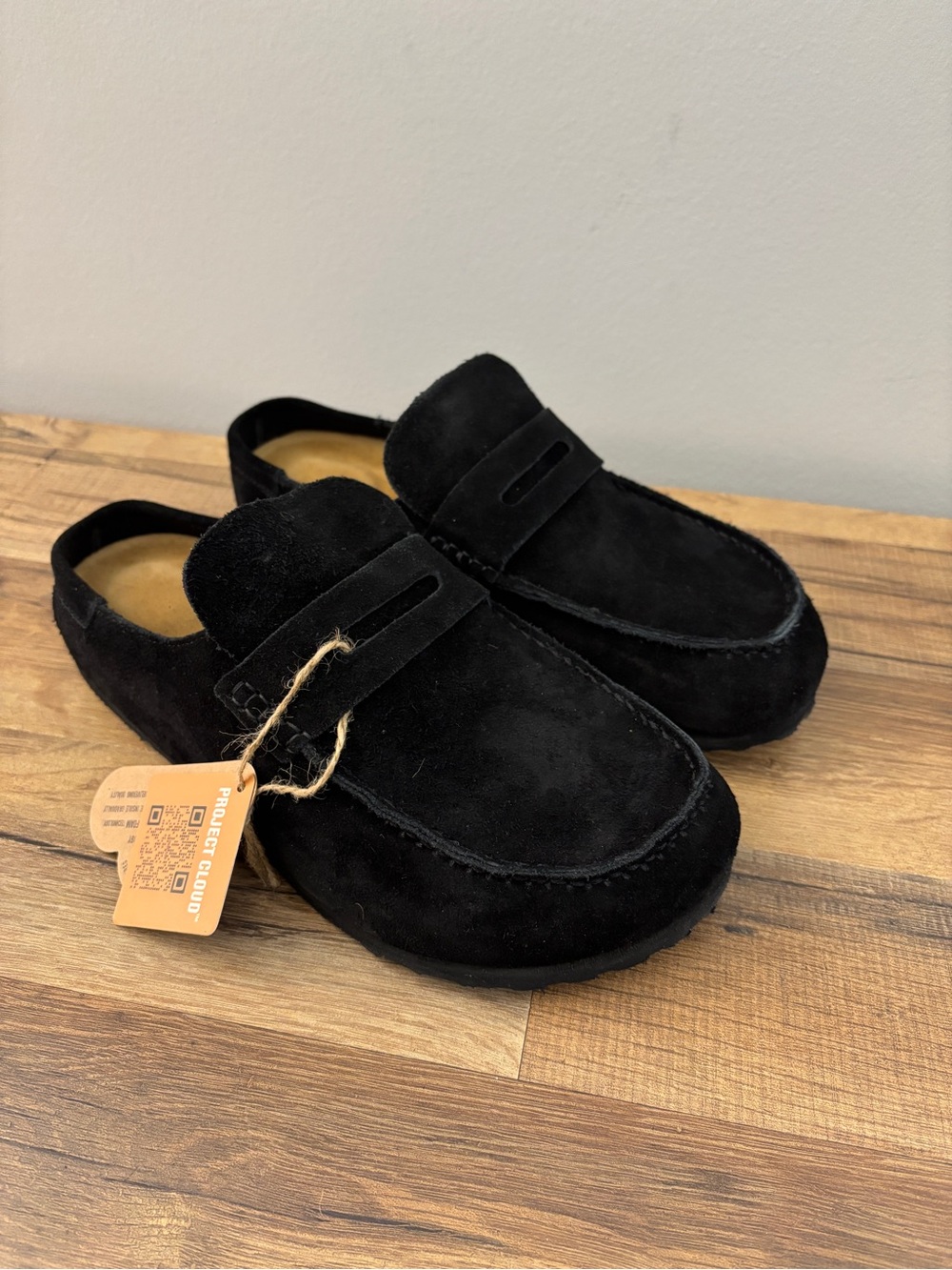 Project Cloud Genuine Leather Clog Mules Black Women’s NEW